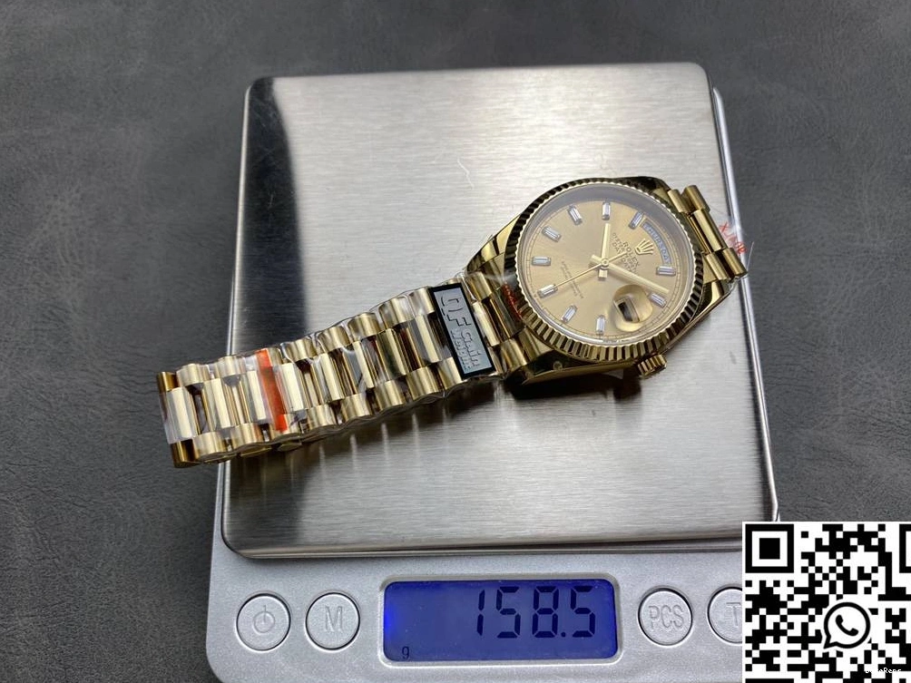 Gold Date Gold Rolex Yellow 36mm Dial v5 Day Tungsten Steel M128238-0045 QF Factory 0430